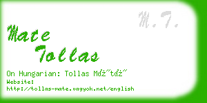 mate tollas business card